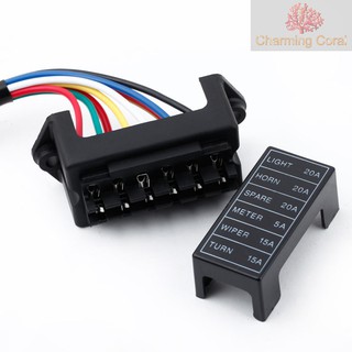 Char 6 Chiều DC32V Mạch Xe Kéo Tự Động Lưỡi Cầu Chì Hộp Đựng Khối ATC ATO 2 Đầu Vào 6 Đầu Vào Dây