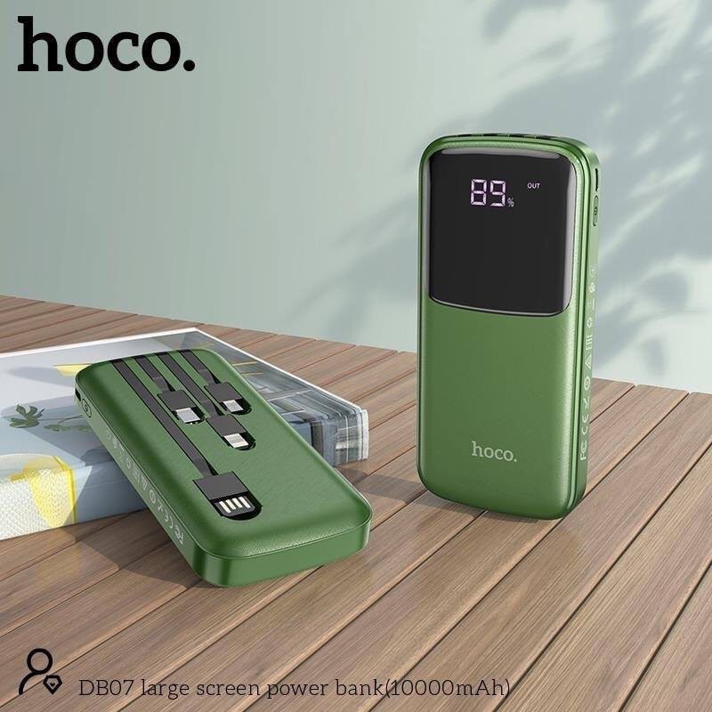 Sạc Dự Phòng 10000mah HoCo DB07.Tích Hợp 3 Cáp Sạc Micro/Lightning/Type-C (Bảo Hành 1 Năm)