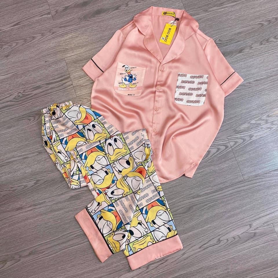 Đồ Bộ Pijama Satin Phối HỌA TIẾT 3D (TNQD&lt;60KG)