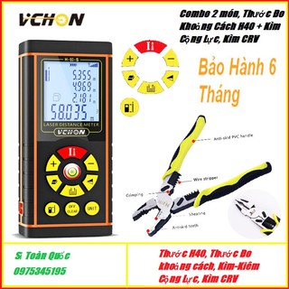 Thước Do Laze 40m, Thước Đo Khoảng Cách Và Kìm CRV - Combo 2 Món, Bảo Hành 6 tháng