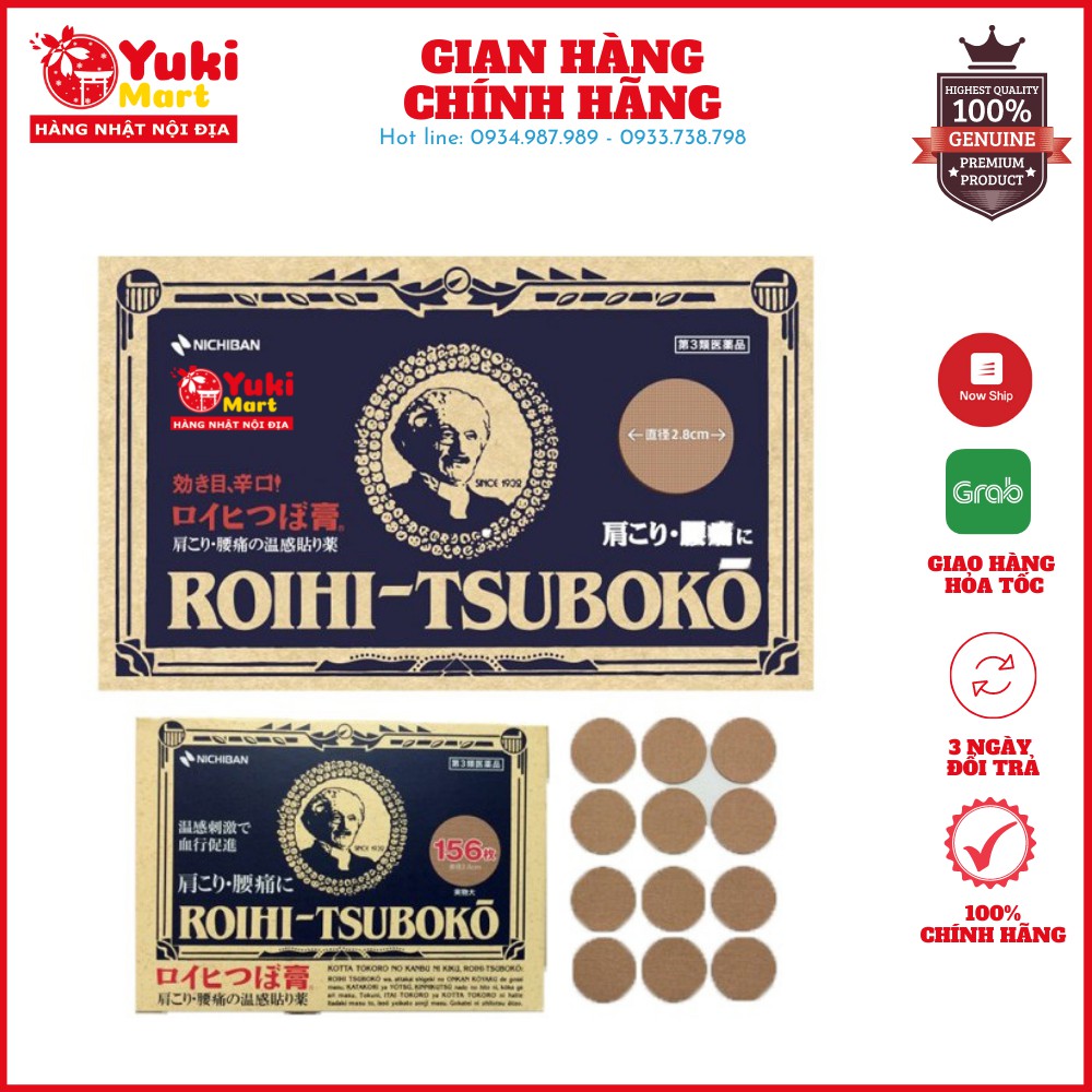 Miếng dán huyệt Nichiban Roihi Tsuboko Của Nhật 156 Miếng