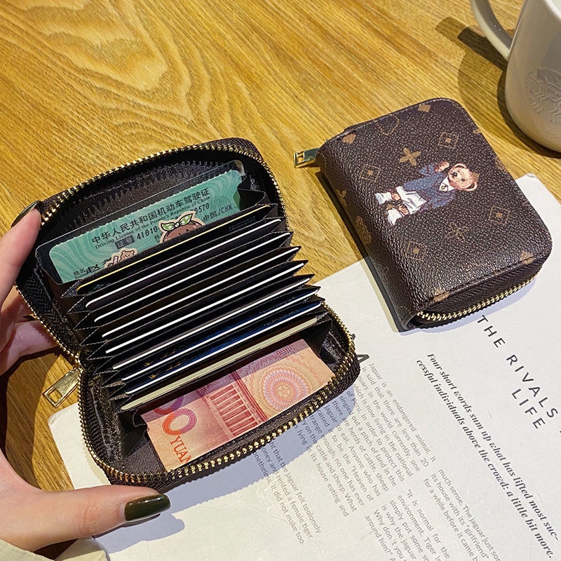 Ví Đựng Tiền Xu Mini Họa Tiết Gấu Hoạt Hình Dễ Thương