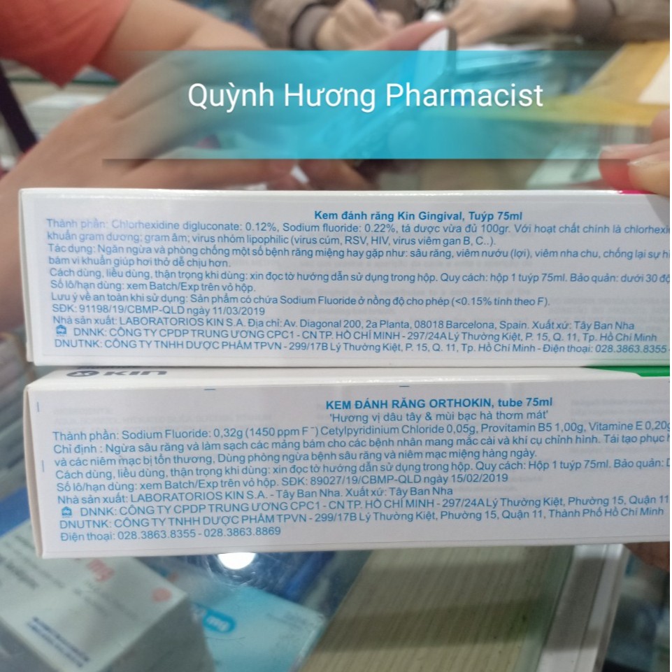 Kem đánh răng KIN Gingival và Ortho KIN 75ml chăm sóc răng miệng mỗi ngày