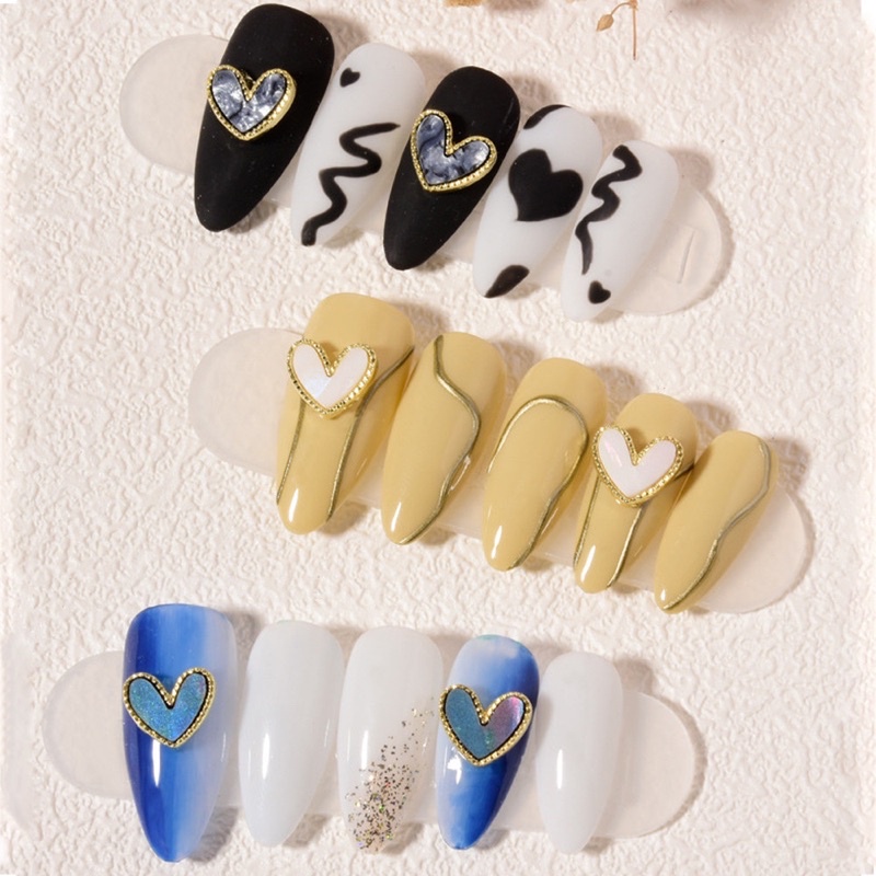 Đá 3d hình trái tim lẻ 1c trang trí nail/móng tay