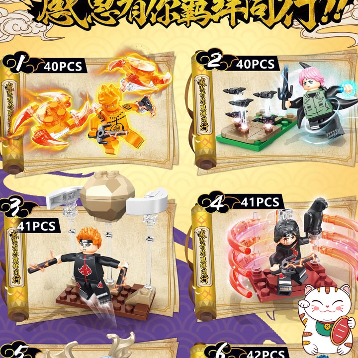 Combo 2 Nhân Vật Ninja Naruto Đại Chiến Nhẫn Giả Đồ Chơi Ghép Hình Lắp Ghép Lego Elephant