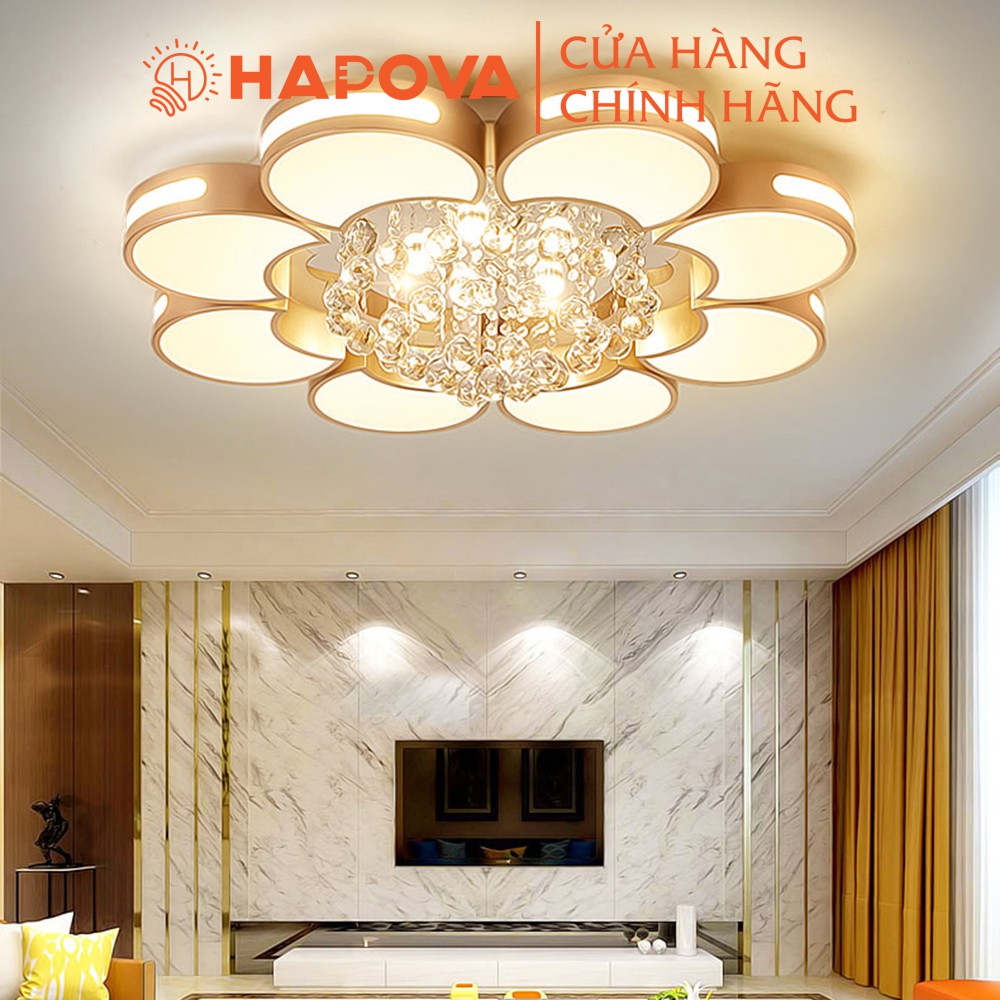 Đèn ốp trần, đèn trần phòng khách bằng pha lê HAPOVA NAVI 0903
