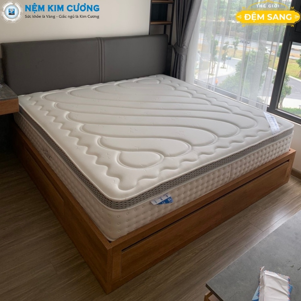 Nệm lò xo cao cấp ASLING 5 sao chính hãng đệm KIM CƯƠNG túi độc lập chuẩn khách sạn giá rẻ bảo hành 10 năm LX105