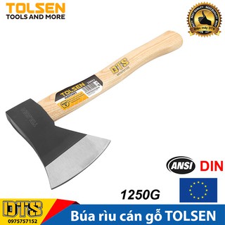 Búa Rìu đa năng cán gỗ cỡ lớn TOLSEN cứu hộ, làm vườn, chặt cây, bổ củi 1250G - Tiêu chuẩn xuất khẩu Châu Âu