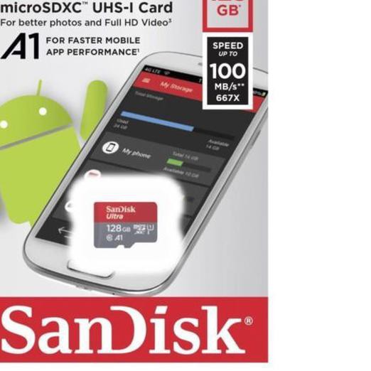 Thẻ Nhớ Sandisk 128gb Ultra 100mbs Micro Sdxc A1 Uhs 1 + Sd