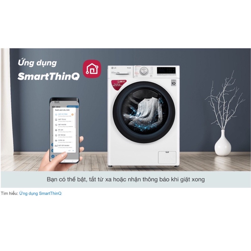 Máy giặt LG Inverter 8.5 kg FV1408S4w