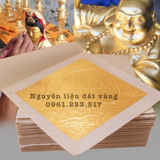 Lá dát vàng 24K 9x9cm trang trí slime, resin, dát vàng tượng, nội thất, đồ lưu niệm