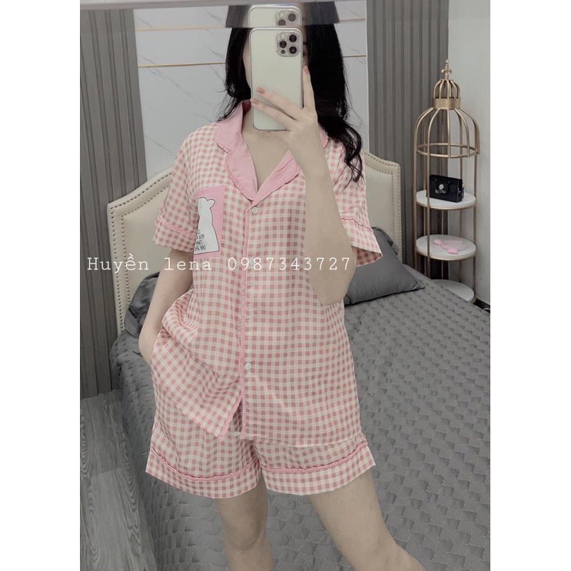 Bộ ngủ lụa tay ngắn quần đùi chất liệu latin (kèm video và ảnh thật) | BigBuy360 - bigbuy360.vn