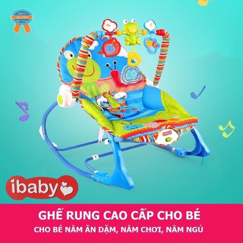  FREESHIP! Ghế Rung Cao Cấp Ibaby Cho Bé Nằm Chơi, Ngủ,Ăn Dặm