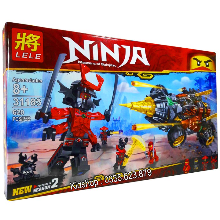 Bộ Lego Xếp Hình Ninjago Siêu Xe Địa Hình Chiến Đấu. Gồm 620 Chi Tiết.