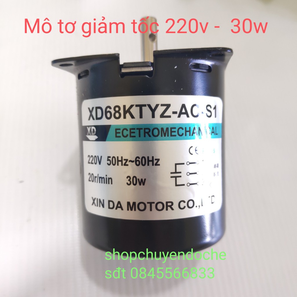 Mô tơ giảm tốc 220v 30W + ốc nhông