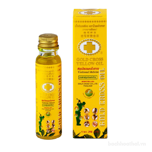 Dầu chữ thập vàng thảo ḋược Gold Cross Yellow Oil Thái Lan