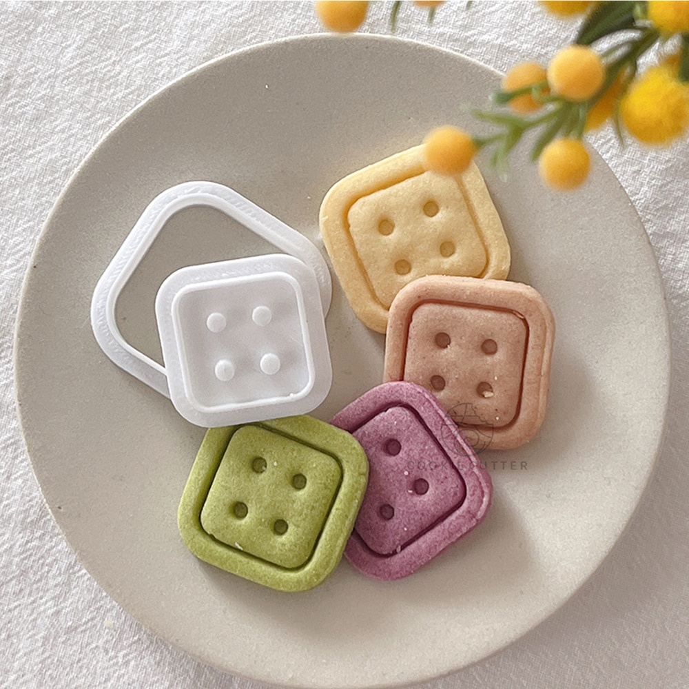 3 miếng/bộ bánh quy khuôn hoa hình tròn hình vuông cookie knife 3D tay trang trí bánh ngọt quy trình đường