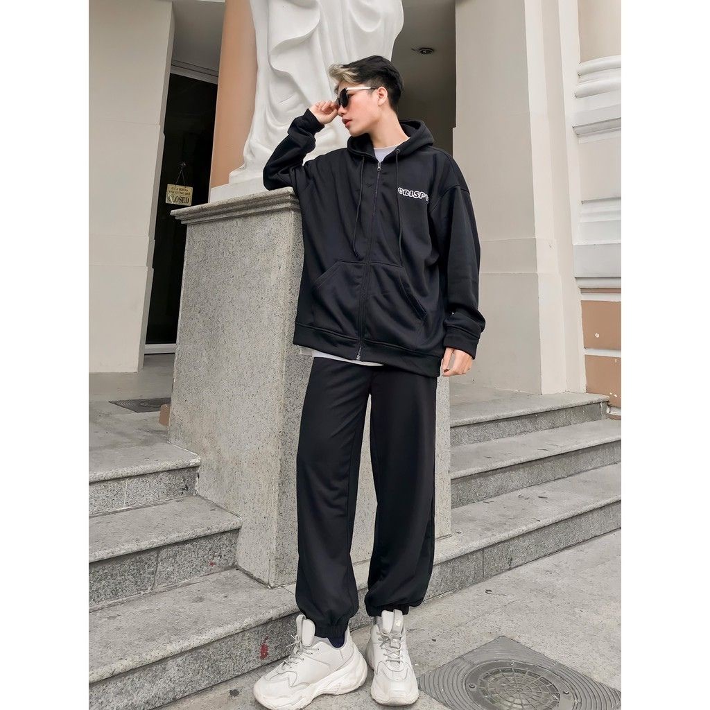Quần Jogger Thể Thao Unisex Vải Da Cá Dày Dặn Phong Cách Ulzzang