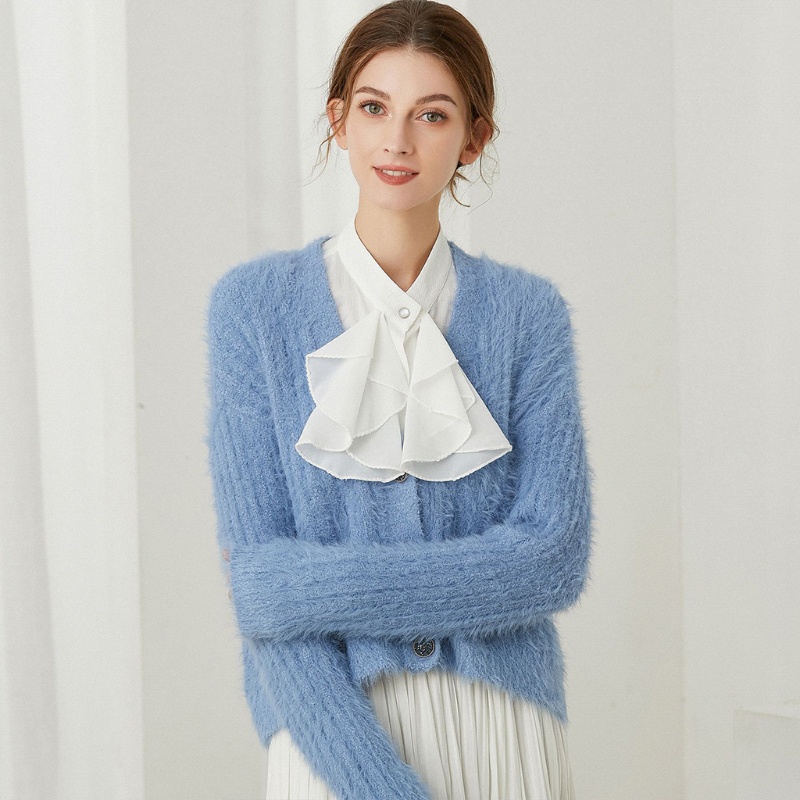 Cổ Áo Sơ Mi Giả Nhún Bèo Màu Trắng Phong Cách Gothic Thời Trang Cho Nữ