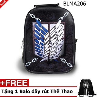 Combo Balo Học Sinh - Teen Truyện tranh Attack on Titan đen - VBLMA206