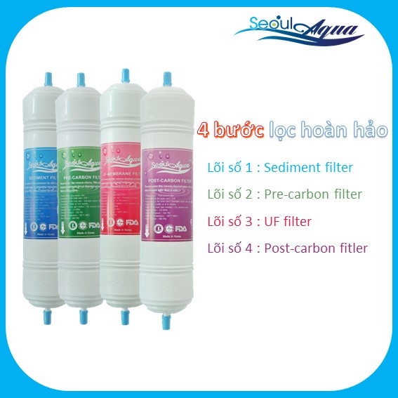 Bộ 4 lõi lọc 11in 100% chính hãng Korea