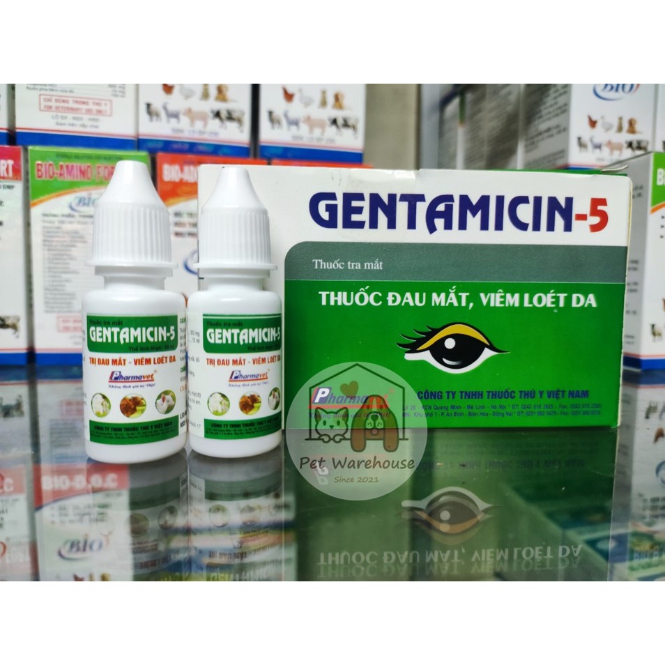 Gentamicin-5 Dùng cho đau mắt, viêm loát da trên thú cưng