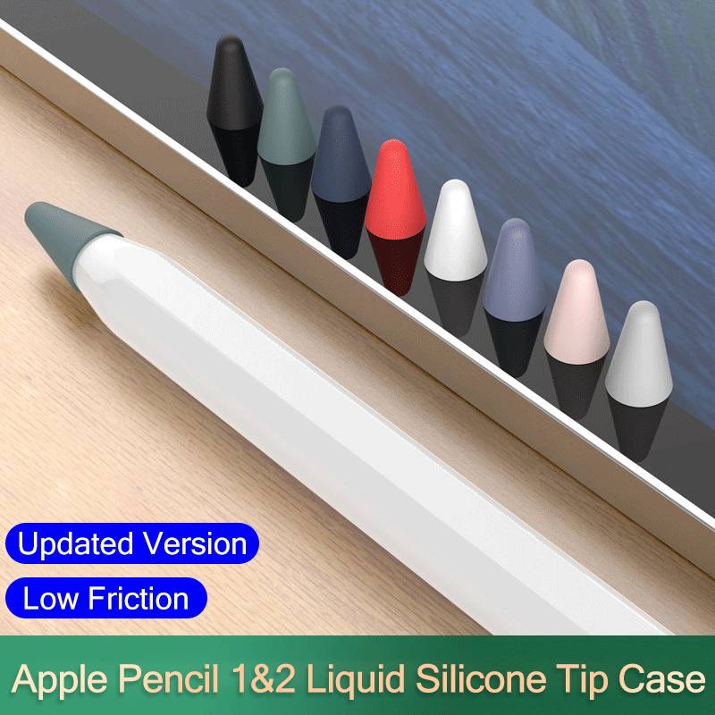 Set 8 ốp bọc silicon bảo vệ đầu bút cho bút cảm ứng Apple Pencil thế hệ 1 và 2