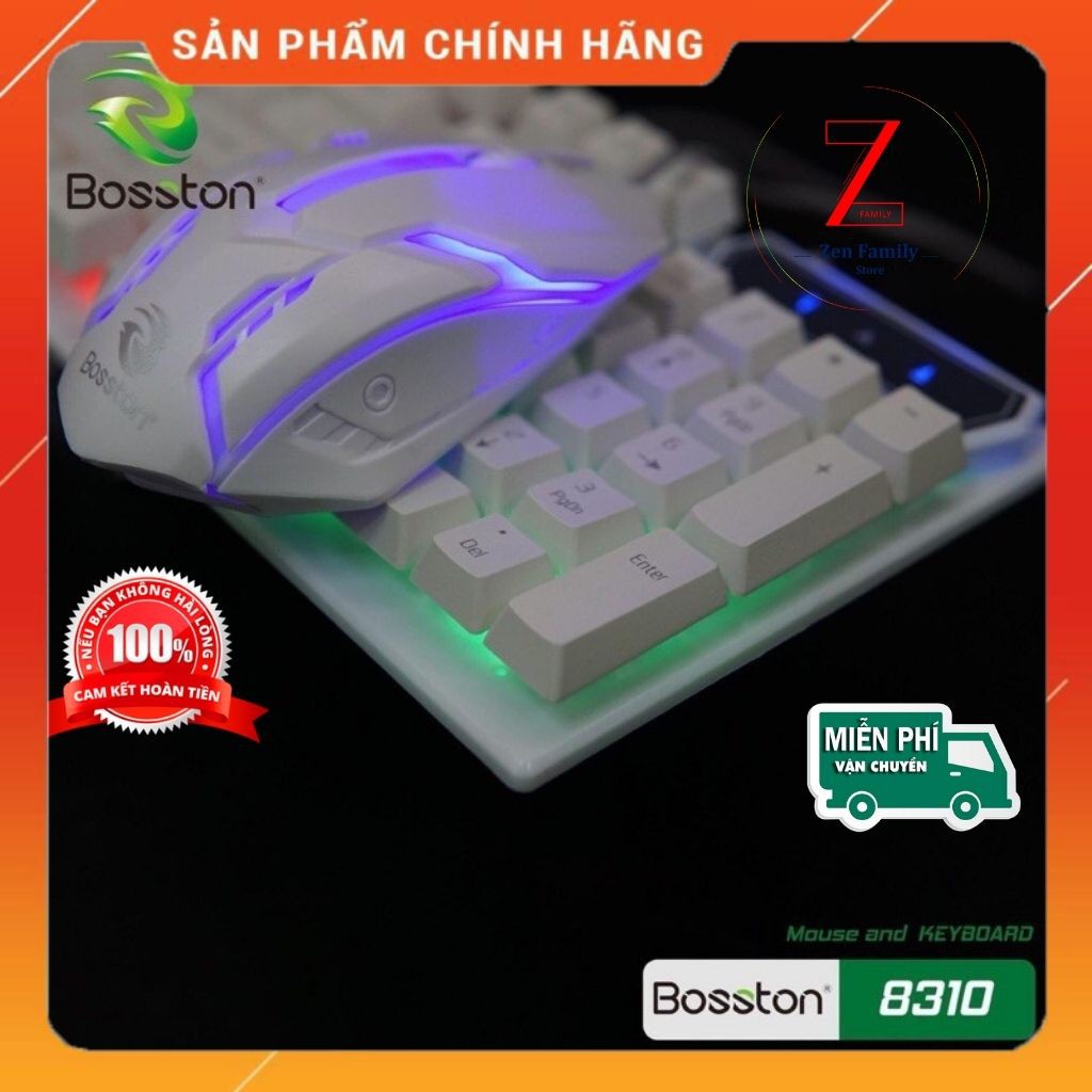 Bộ Bàn Phím Máy Tính Có Dây Giả Cơ Kèm Chuột Máy Tính Gaming Có Dây, Đèn Led 7 Màu Ấn Tượng, Bảo Hành 12 Tháng