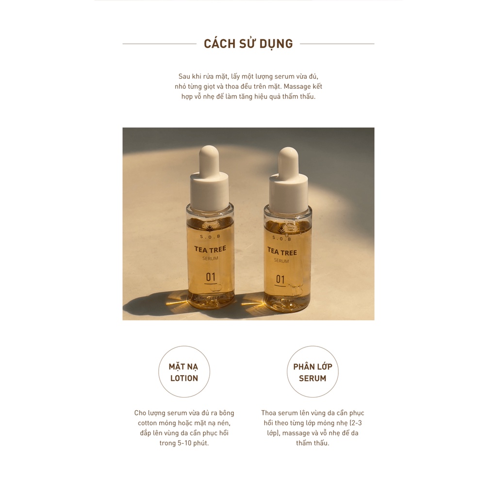 Serum Trắng Da Giảm Mụn S.O.B Tea Tree Serum 30ml