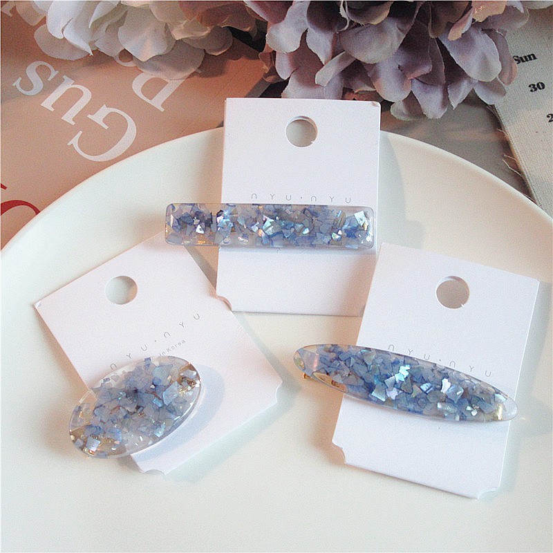 [XẢ LỖ MÙA DỊCH] Kẹp tóc họa tiết đá hoa cương nhưa mica sang trọng màu pastel Hàn Quốc
