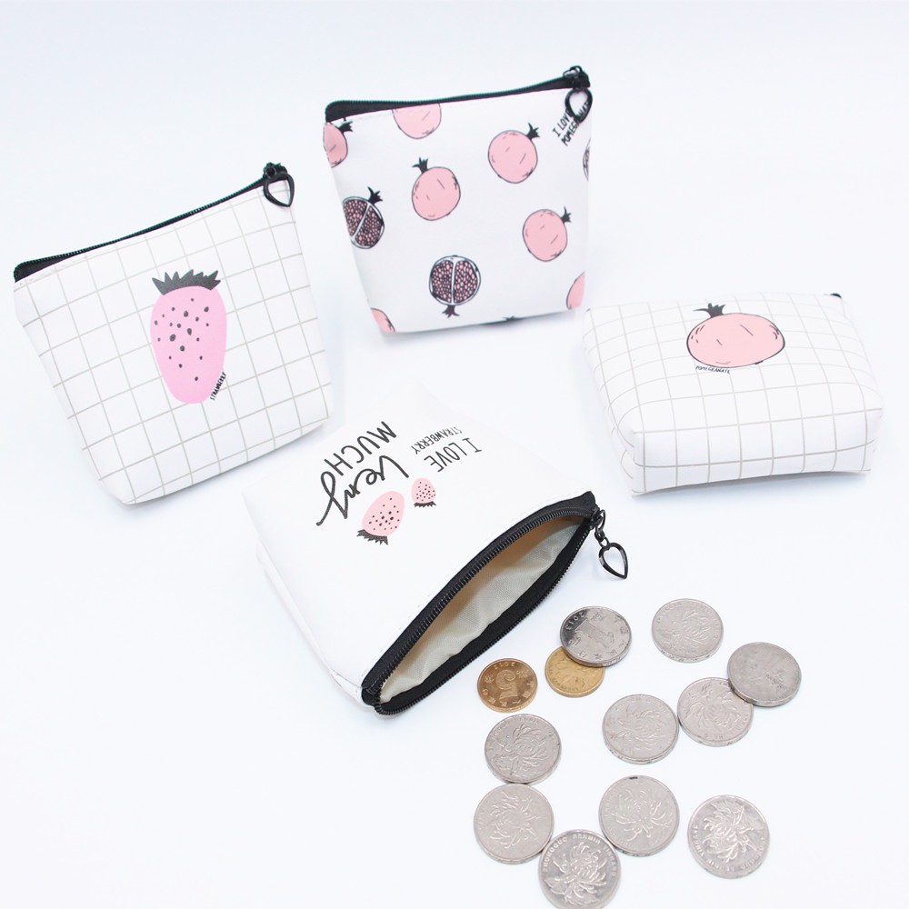 [Mã WABRWB24 giảm 30K đơn 99K] Ví nữ mini hoạ tiết hoa quả chống thấm nước có khoá kéo hình hoa quả đáng yêu B B&B | BigBuy360 - bigbuy360.vn