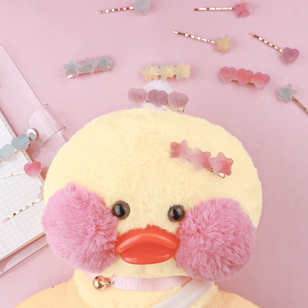 Set 2 Kẹp Tóc Kẹo Dẻo Jelly Hình Ngôi Sao Trái Tim Ngọt Ngào