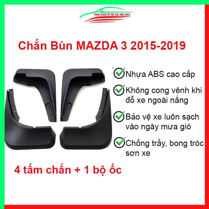 Bộ 4 chắn bùn Mazda 3 2015-2019 chuẩn theo xe