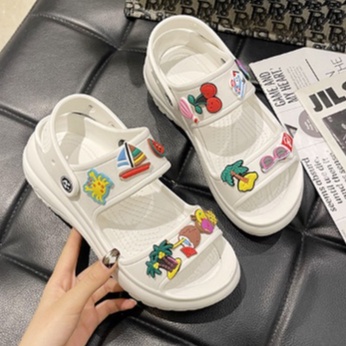 DÉP CROSS , DÉP 2 QUAI ĐỘN ĐẾ CAO 5CM TẶNG KÈM NHIỀU STICKER BẤT KỲ ( ĐẶT TĂNG LÊN 2 SIZE)