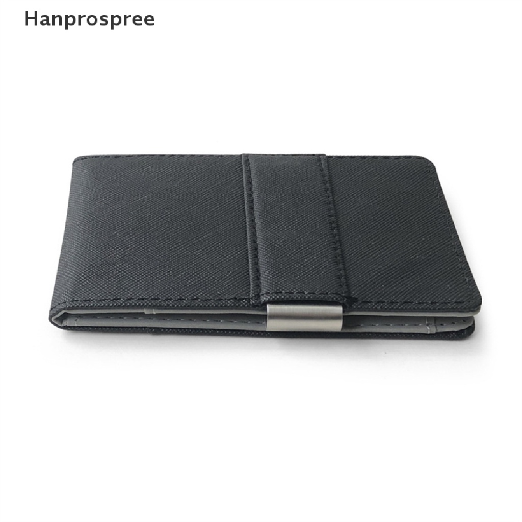 Hanprospree > Ví Da Kẹp Tiền Mỏng Màu Trơn Có Kẹp Kim Loại Giữ Thẻ Tín Dụng / Giấy Tờ Thời Trang Cho Nam
