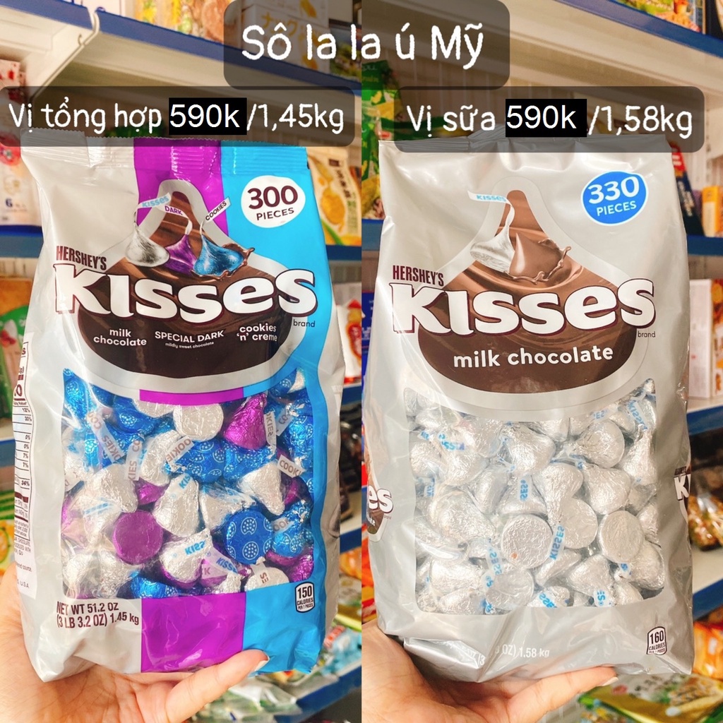 Kẹo socola Hershey's Kisses Milk Chocolate của Mỹ