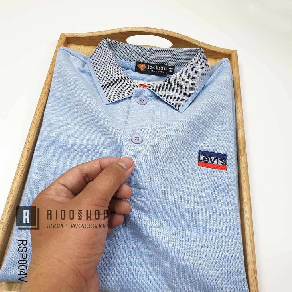 Áo polo nam body, áo thun nam có cổ tay ngắn form body vải xước hàng cao cấp trẻ trung LEV RSP004V Riooshop | BigBuy360 - bigbuy360.vn