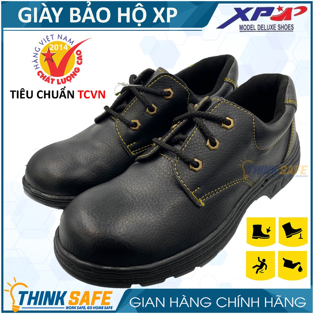 Giày bảo hộ lao động XP mũi và lót thép chống đinh chống dập ngón chống nước, chống va đập (xanh đen) - Thinksafe