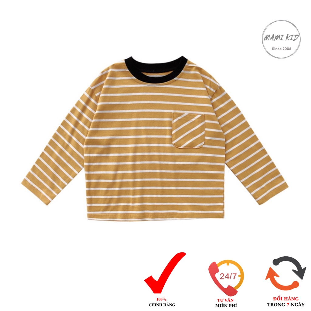 áo thun bé trai dài tay, chất 100% cotton mua thu đông dày dặn, co giãn 4 chiều MAMIKID