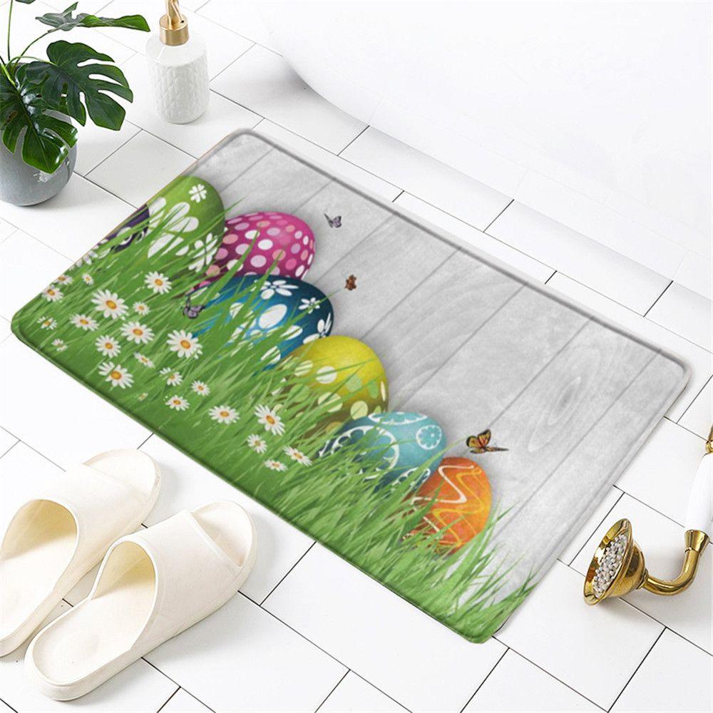 MUVAKO Thảm Lót Sàn Chống Trượt In Hình Thỏ Hoạt Hình Dễ Thương Trang Trí Nhà Cửa