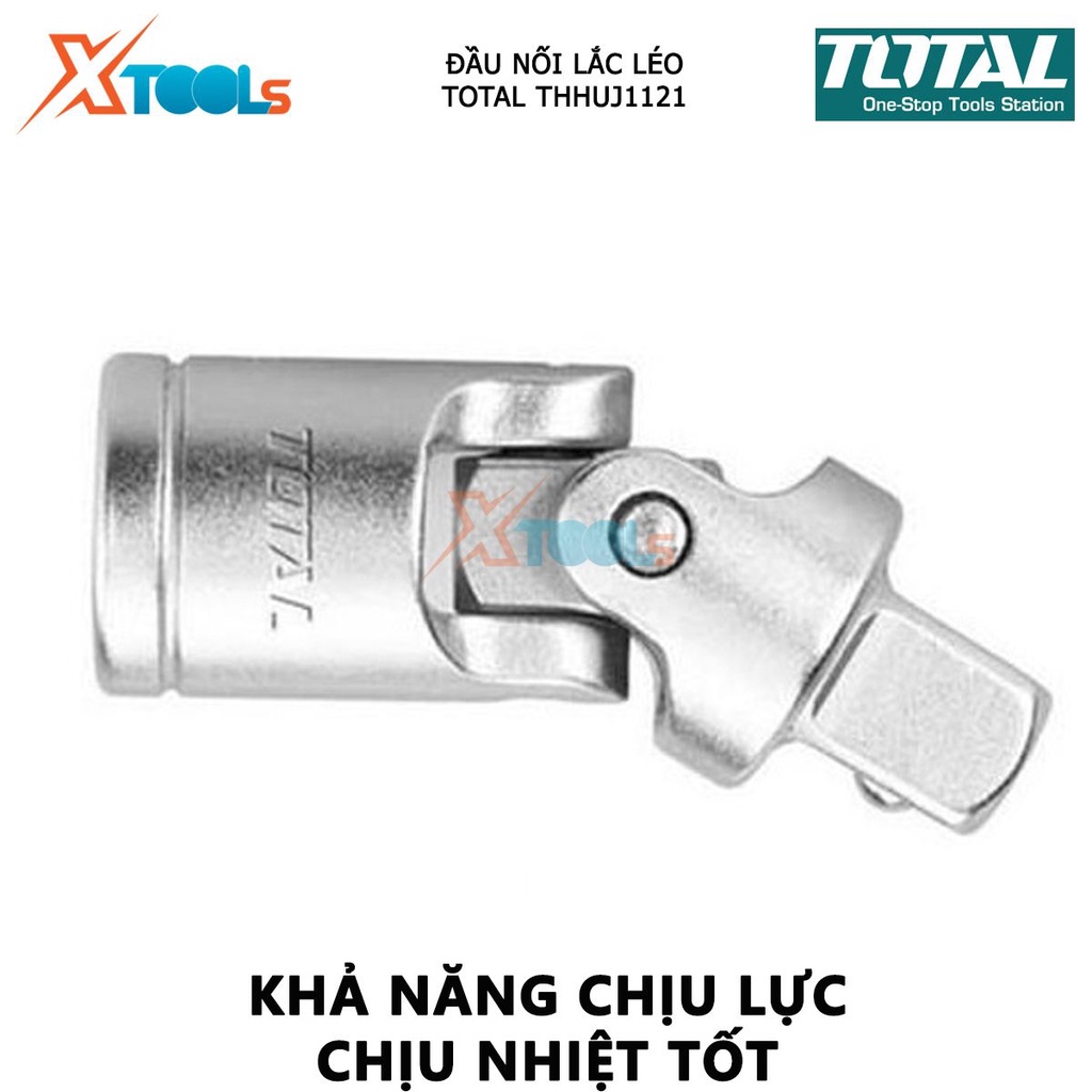 Đầu nối lắc léo 1/2 inch TOTAL THHUJ1121 | nối đầu tuýp Chất liệu 50BV30, mạ crôm và chịu nhiệt để kết nối cần tuýp, đầu