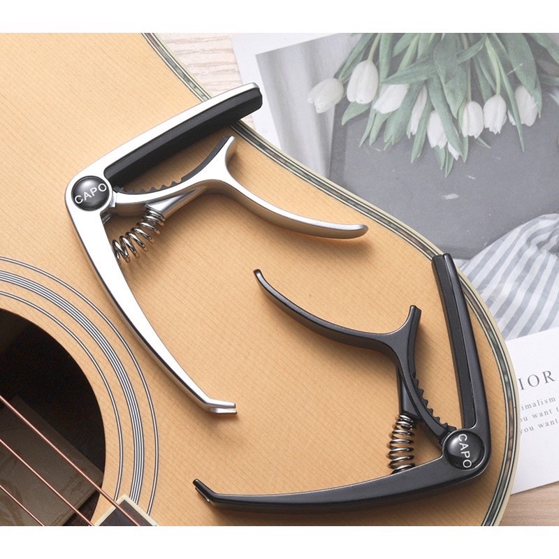 Capo kẹp đàn guitar acoustic classic ukulele cao cấp màu vân gỗ