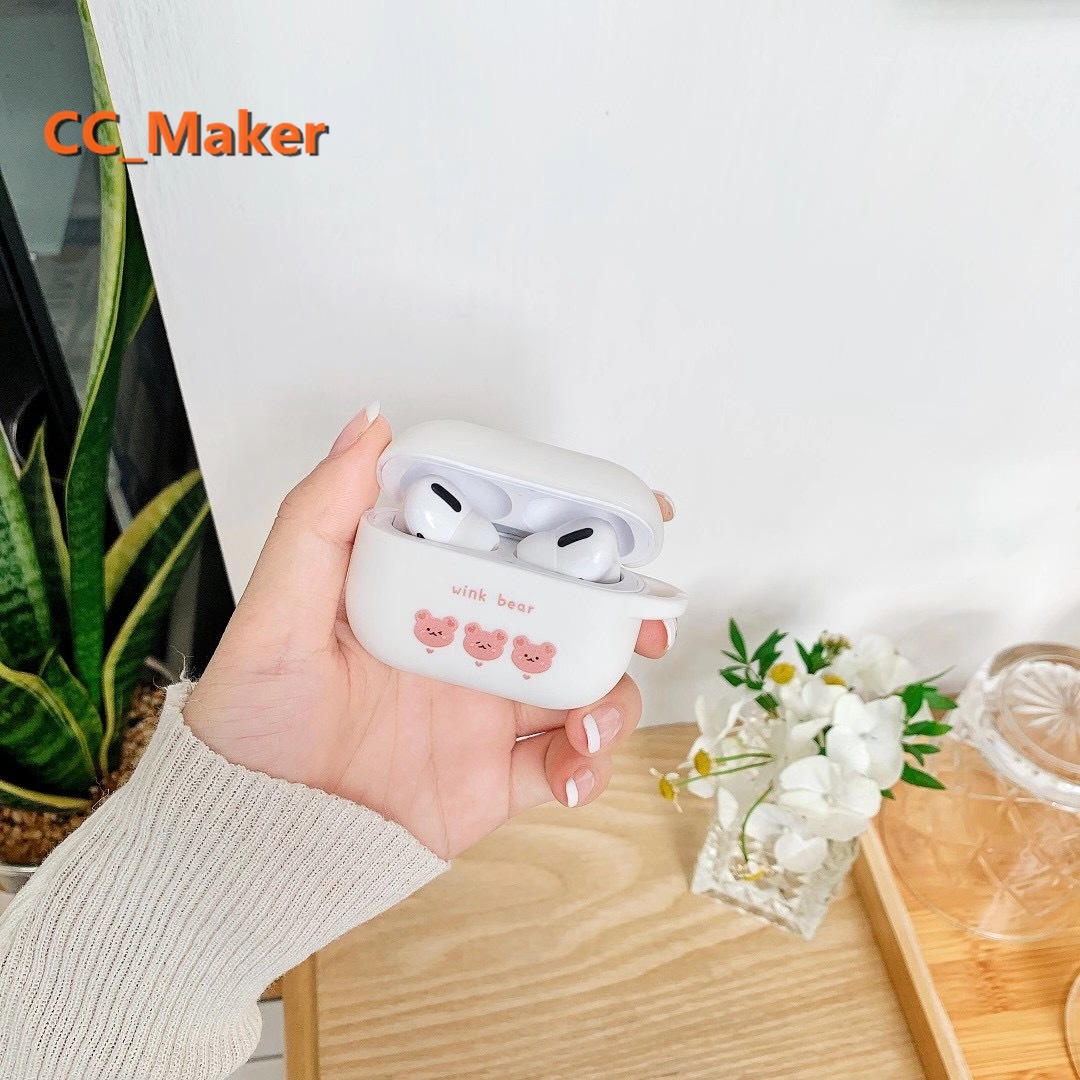 Vỏ bảo vệ hộp sạc tai nghe họa tiết gấu con dễ thương cho Airpods | BigBuy360 - bigbuy360.vn