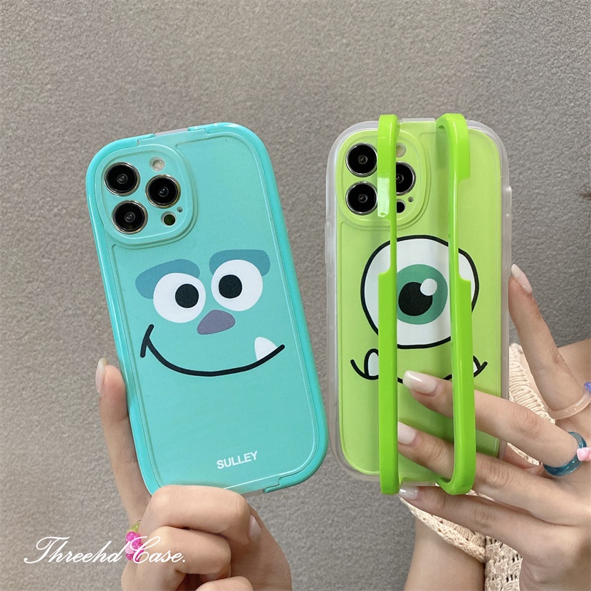 Ốp Điện Thoại TPU Mềm Họa Tiết Quái Vật Mắt To Kèm Giá Đỡ Cho iPhone 14 13 12 11 Pro Max SE2020 X XR Xs Max 7 8 Plus