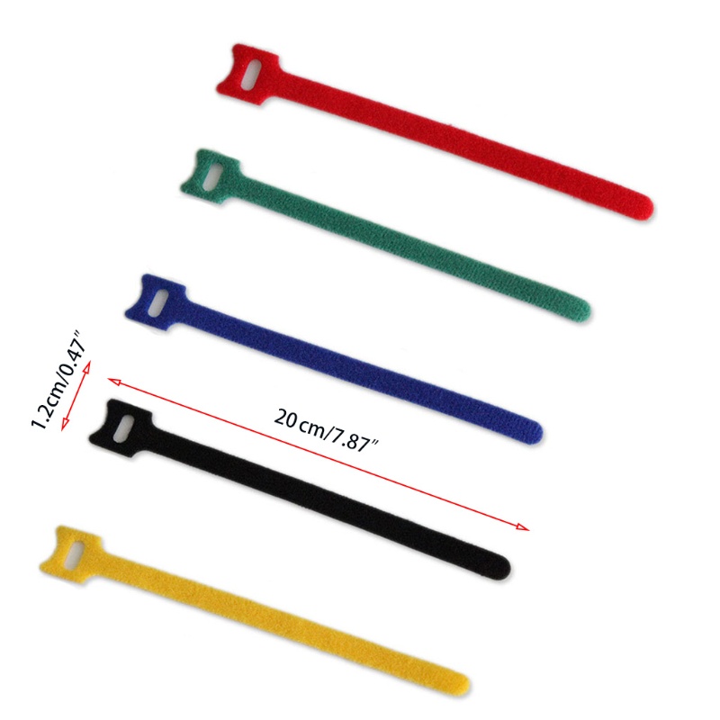 Set 15 Dây Buộc Cáp 8 Inches Nhiều Màu