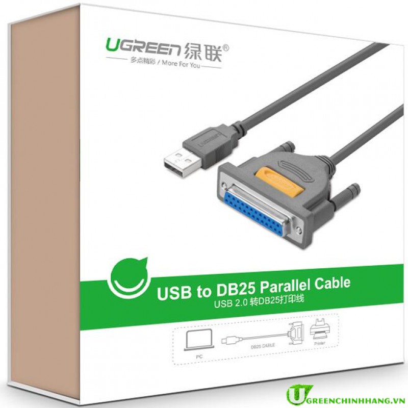 Cáp Chuyển Đổi Ugreen USB Sang DB25 20224 (1.8m) - Hàng Chính Hãng