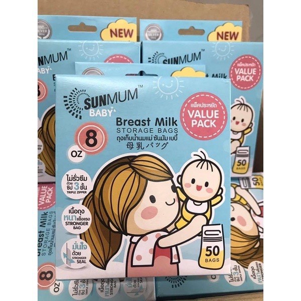 Túi trữ sữa SUNMUM hàng Thái Lan 50 túi 250ml
