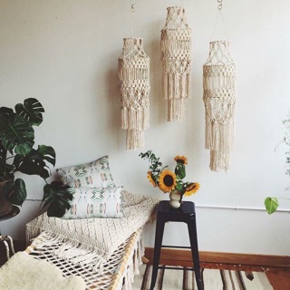 Đèn trang trí đèn chùm macrame