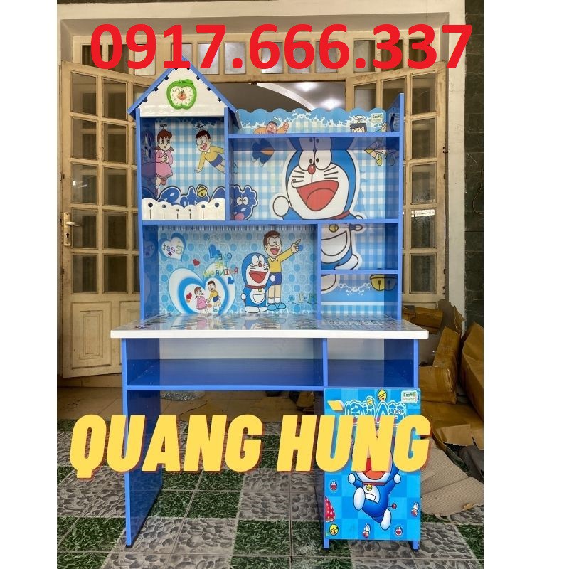 Bàn học sinh nhựa đài loan in 3D  Doraemon màu xanh dương - Giao hàng miễn phí HCM