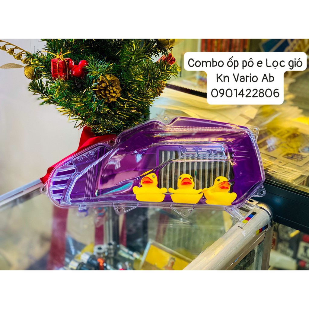 ( TẶNG VỊT CƯNG ) Combo Ốp pô e vario 125/150